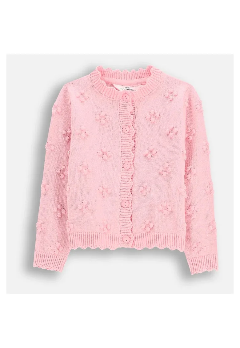 Cardigan cu nasturi, Roz pudrat