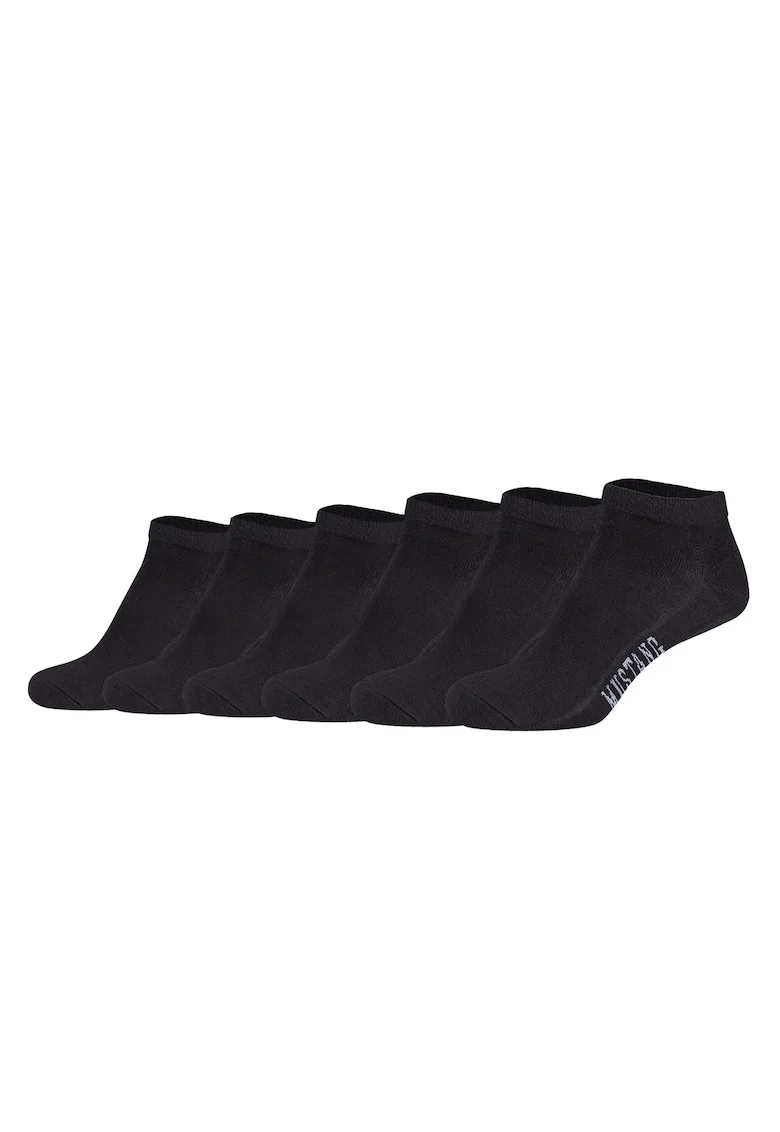 Set de sosete pana la glezna cu logo - 6 perechi, Negru