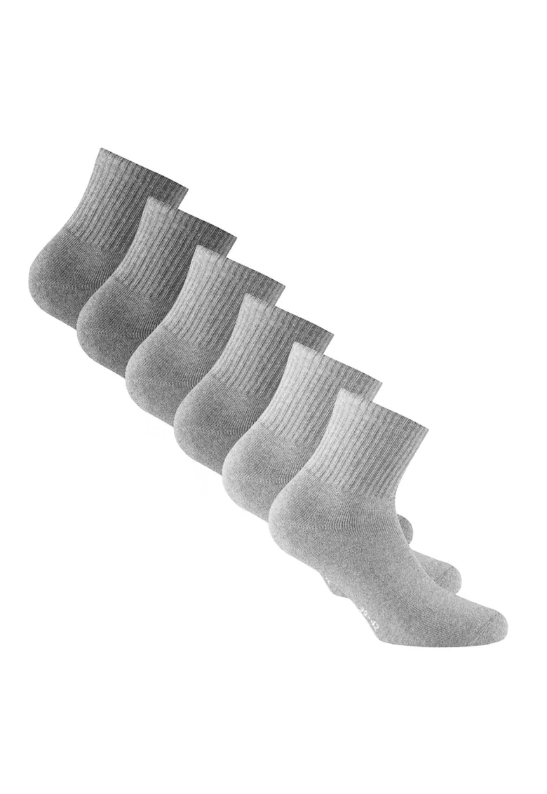 Set de sosete unisex din amestec de bumbac - 6 perechi, Gri
