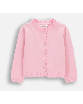 Cardigan copii  roz pudrat, Roz pudrat