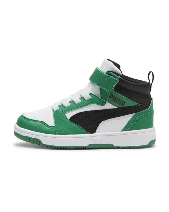Pantofi sport mid-cut cu velcro Rebound V6, Alb/Verde