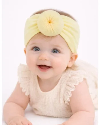 Bentita turban lata galbena,  Model AL 34792, 0-12 luni
