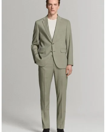 Pantaloni slim-fit cu pliuri Milan, Verde fistic