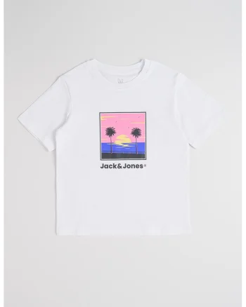 Tricou cu decolteu la baza gatului si logo, Alb/Negru/Roz pastel
