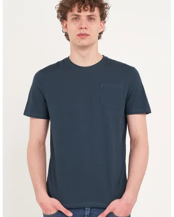 Tricou din bumbac cu model uni, Bleumarin