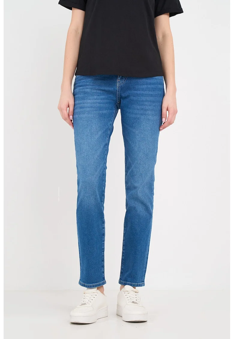 Blugi slim fit cu talie medie, Albastru