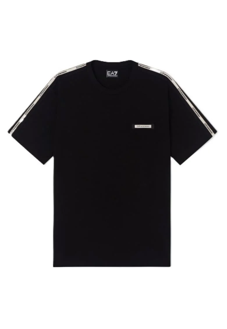 Tricou barbati  TRAIN LOGO SERIES MAN TEE SS TAPE, Bumbac, Negru,