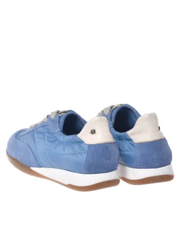 Pantofi sport din piele intoarsa cu insertii din material textil, Albastru