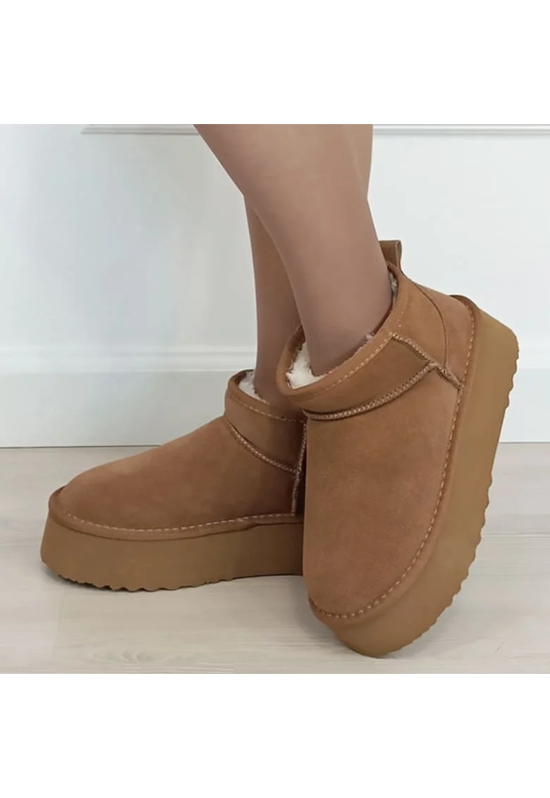 Ghete camel din piele naturala 6391 113 18590, Bej