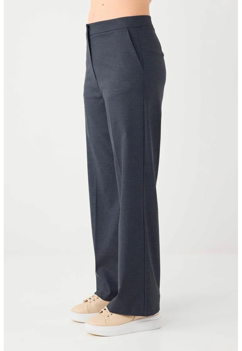 Pantaloni drepti cu buzunate laterale, Albastru inchis