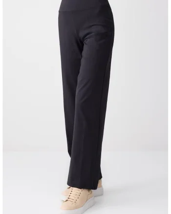 Pantaloni relaxed-fit cu model uni, Negru