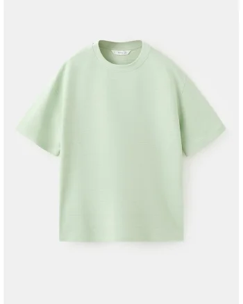 Tricou cu decolteu rotund, Verde pal