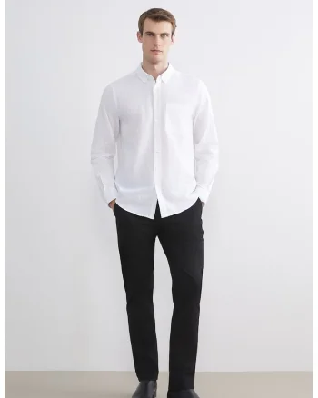 Pantaloni chino din amestec de bumbac, Negru