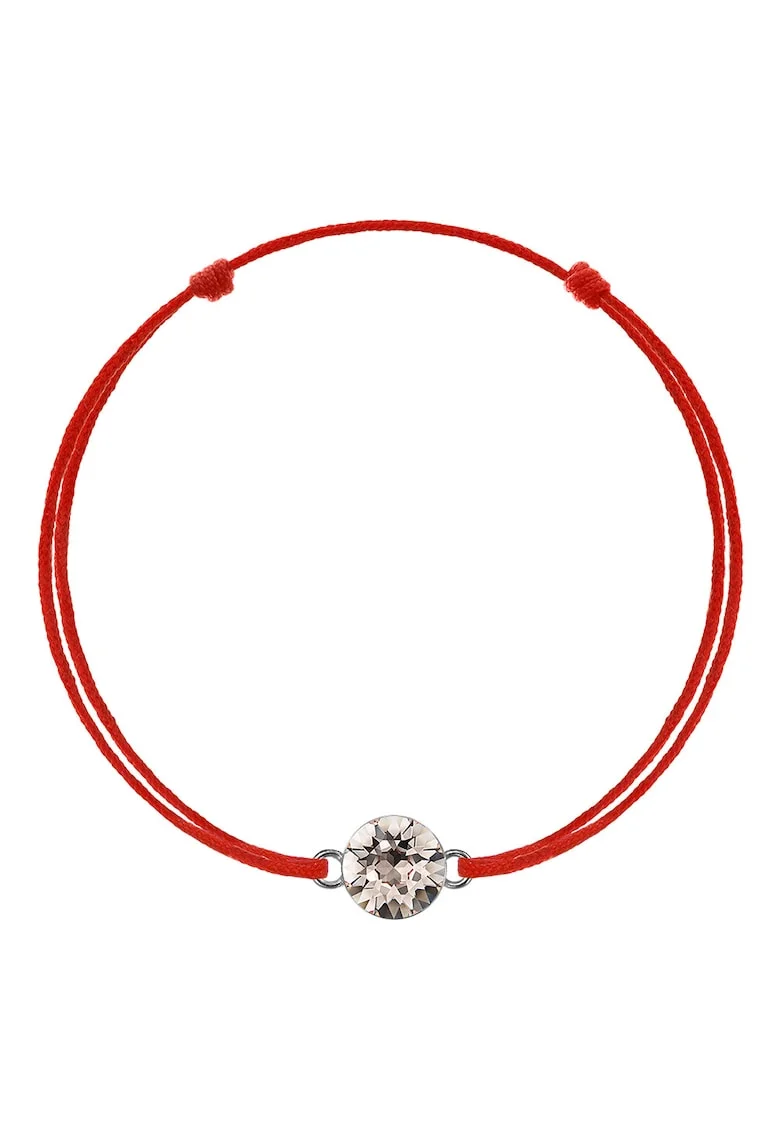 Bratara Kabbalah cu pandantiv din Argint 925 placat cu rodiu si Cristal Swarovski® Xirius 6mm, Bej