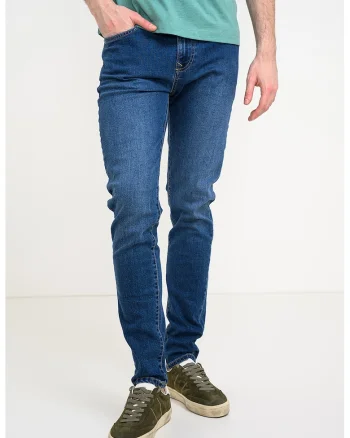 Blugi skinny cu talie medie, Bleumarin