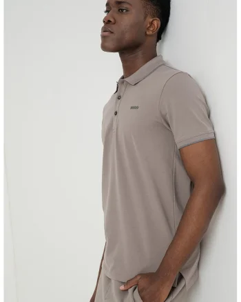 Tricou polo slim fit Dinoso, Maro taupe