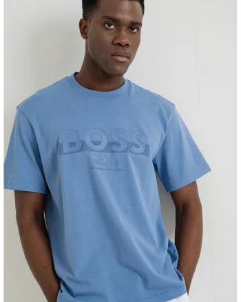 Tricou cu imprimeu logo, Albastru prafuit