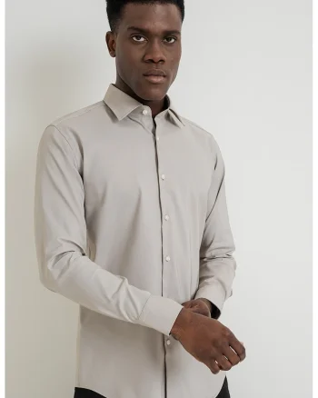 Camasa slim fit Hank, Gri deschis