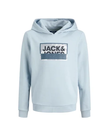 Hanorac JACK &JONES Logan Print Hood JNR 39741, Albastru