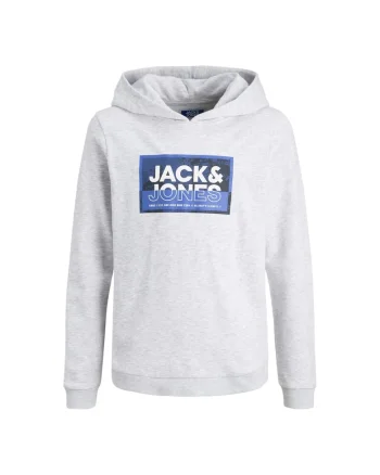 Hanorac JACK &JONES Logan Print Hood JNR 39746, Alb