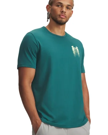 Tricou lejer cu logo Blur, Galben pal/Verde feriga