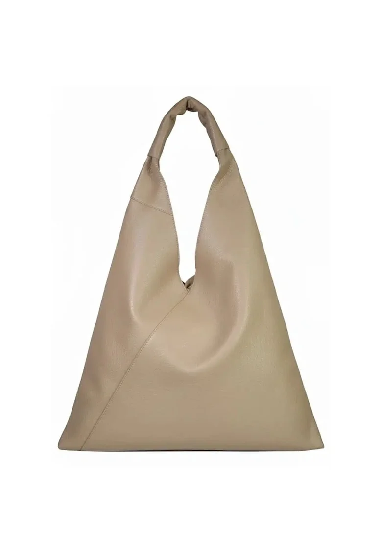 Geanta dama din piele naturala  Gioia, Maro taupe, 58 x 45 x 12 cm