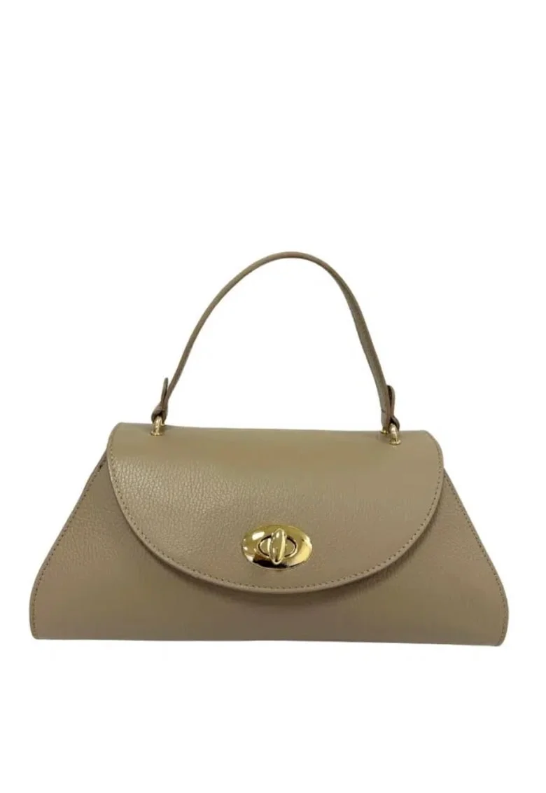 Geanta dama din piele naturala  Vera, Maro taupe, 32 x 16 x 13 cm