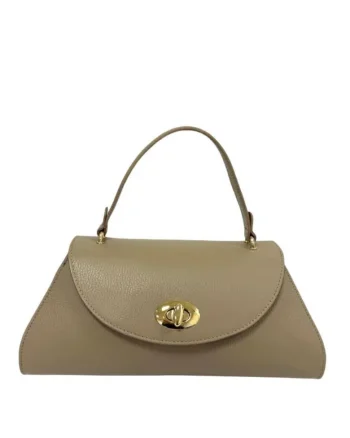 Geanta dama din piele naturala  Vera, Maro taupe, 32 x 16 x 13 cm