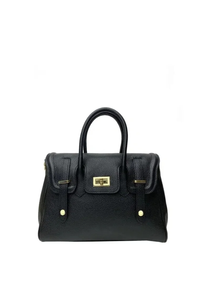 Geanta dama din piele naturala  Isaia, Negru, 32 x 22,5 x 9,5 cm