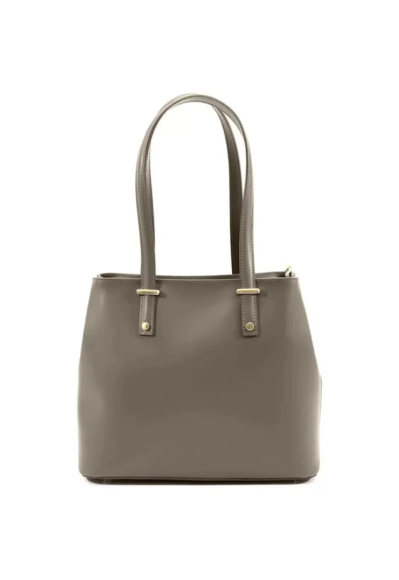 Geanta dama din piele naturala  Rosina, Maro taupe, 33 x 27,5 x 14 cm