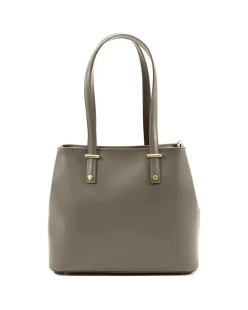 Geanta dama din piele naturala  Rosina, Maro taupe, 33 x 27,5 x 14 cm