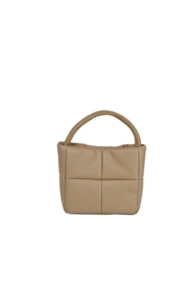 Geanta dama din piele naturala  Anuca, Maro taupe, 21 x 19 x 9 cm