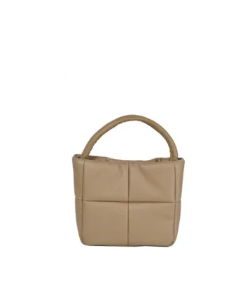 Geanta dama din piele naturala  Anuca, Maro taupe, 21 x 19 x 9 cm