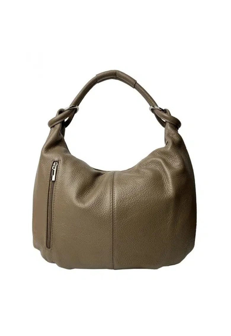 Geanta dama din piele naturala  Gregoriana, Maro taupe, 41 x 32 x 5 cm