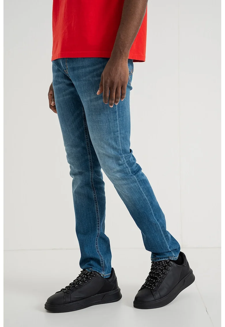 Blugi skinny cu design 5 buzunare Frisco, Albastru