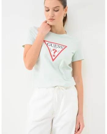 Tricou din bumbac cu imprimeu logo, Albastru pastel