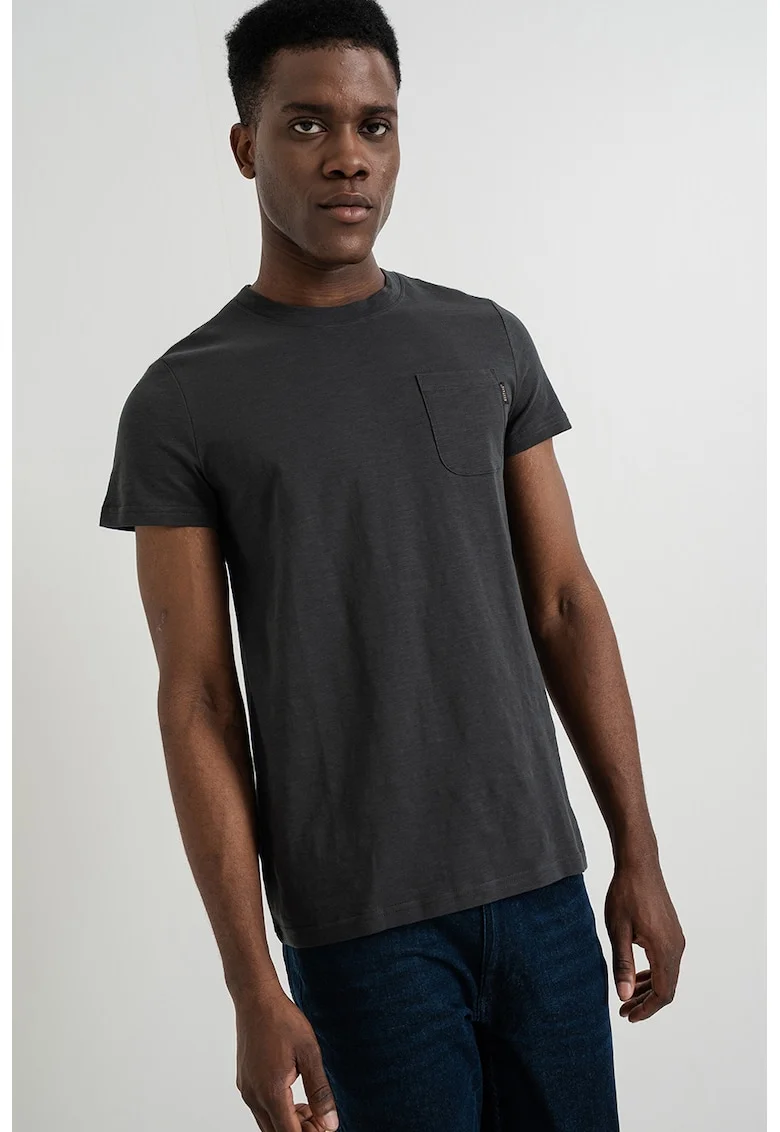 Tricou din bumbac cu buzunar pe piept Allen, Gri antracit