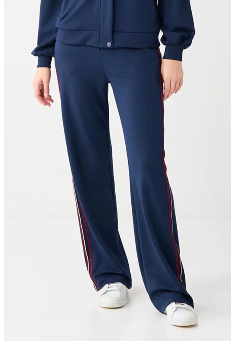 Pantaloni evazati cu buzunare laterale, Bleumarin