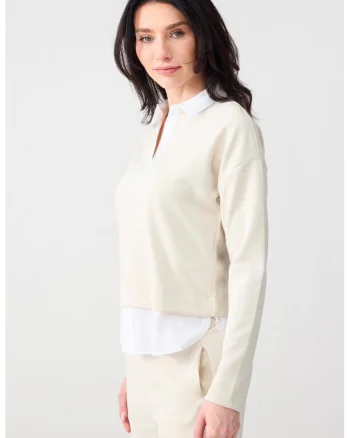 Bluza din amestec de modal cu design 2-in-1, Maro nisip