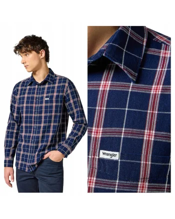 Camasa Barbati,  1PKT Shirt, Regular Fit, Design Clasic, Maneci Lungi, Cu Guler, Cu Nasturi, Bumbac, S INTL, Albastru