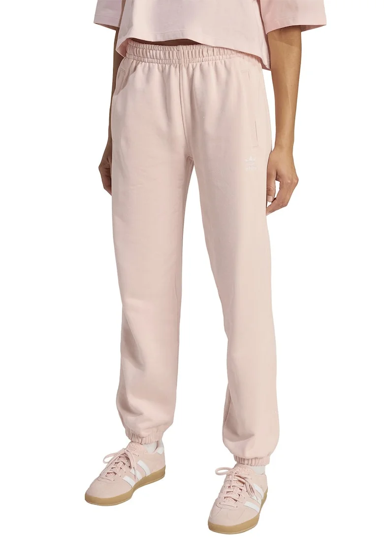 Pantaloni de trening relaxed fit cu buzunare laterale Essentials, Roz pastel