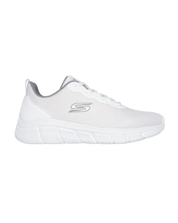 Pantofi sport Bobs Flex cu insertii de plasa, Alb