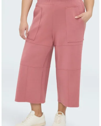 Pantaloni drepti cu buzunare laterale, Roz aprins