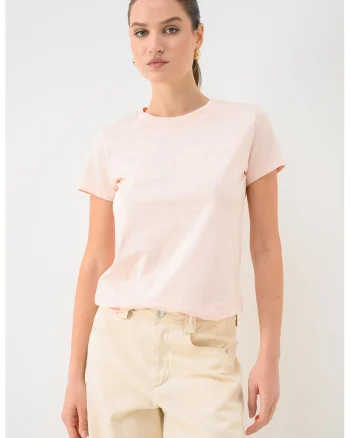 Tricou regular fit de bumbac Esogo, Piersica