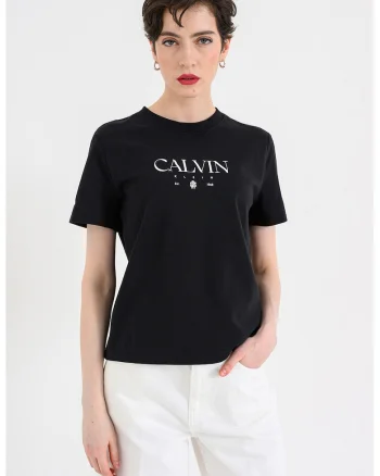 Tricou de bumbac cu imprimeu logo, Alb/Negru