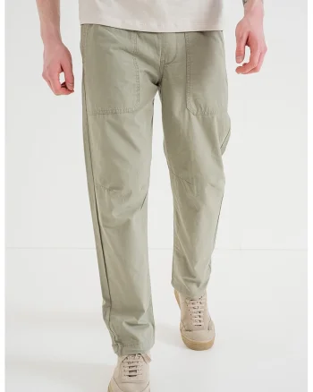 Pantaloni Chino din bumbac organic, Verde sparanghel