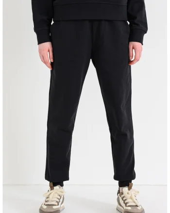 Bluza de trening din amestec de bumbac cu snur in talie, Negru