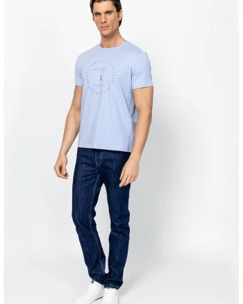 Tricou cu imprimeu logo Mabeni, Albastru pastel