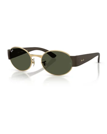 Ochelari de soare ovali unisex, Auriu/Negru stins