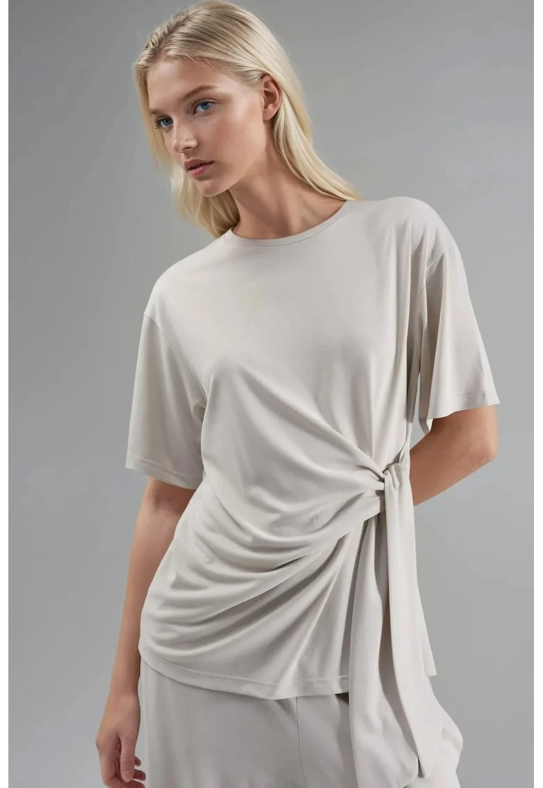 Tricou dama  guler rotund, croiala lejera, jerseu